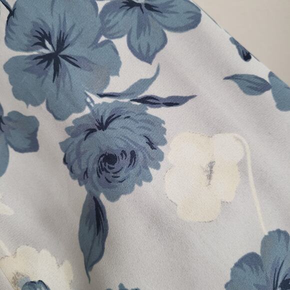 Chaus Floral Midi Skirt Womens XL 32 waist Blue Lined Vintage 90s Casual Dressy - Picture 5 of 12